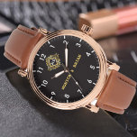 Gold Monogram couple Watch<br><div class="desc">Personalized watch with the names of the bride and groom or the couple in love. This watch can be customized by changing the text with the name of the loved one or the wedding date. It can be an ideal gift for newlyweds or for silver or golden wedding anniversaries. Monogram...</div>