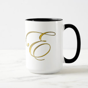 Gold Monogram E Mugs and Steins