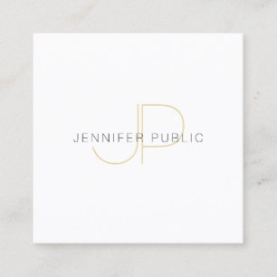 Gold Monogram Elegant Design Modern Chic Template Square Business Card