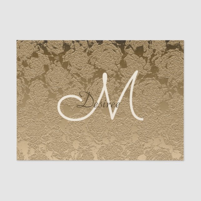Gold Monogram Elegant Modern Girly Tissue Paper (Front)