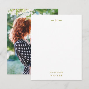Gold Monogram Elegant Sophisticated Modern Photo Card