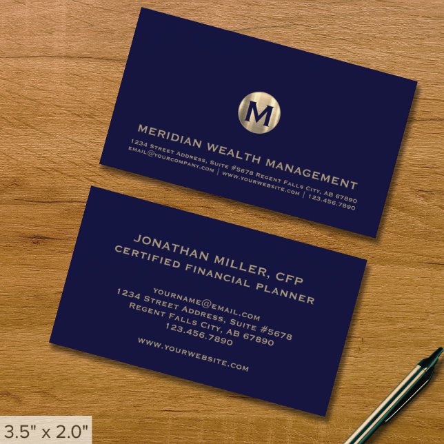 Gold Monogram Financial Business Card (Creator Uploaded)