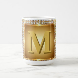 ✨ Gold Monogram Frame Custom Name Design ✨ Coffee Mug