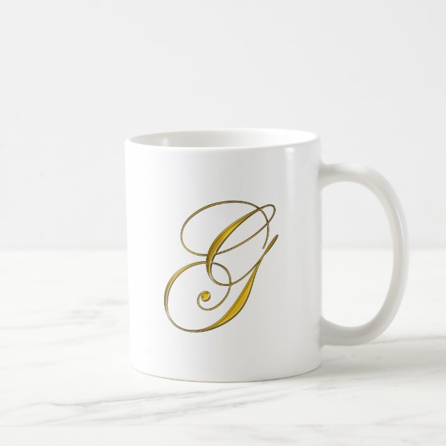 Gold Monogram G Coffee Mug (Right)