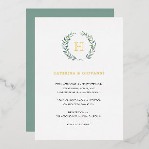 Gold Monogram Greenery Rustic Wedding Reception