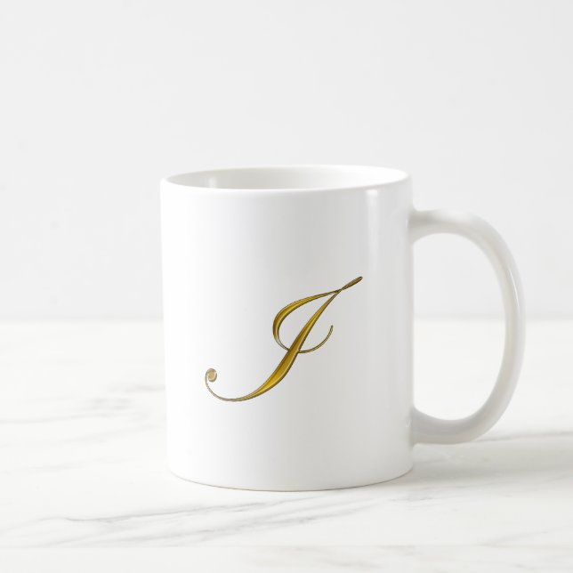 Gold Monogram I Coffee Mug (Right)