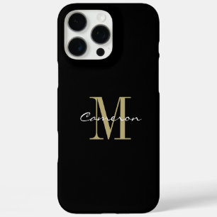 Gold Monogram Initial and Name Personalised  iPhone 16 Pro Max Case