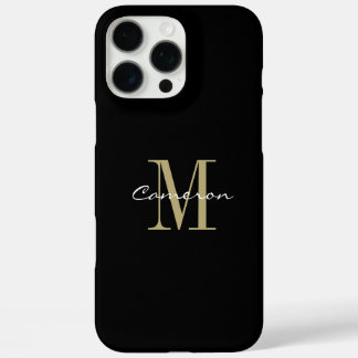 Gold Monogram Initial and Name Personalised  iPhone 16 Pro Max Case