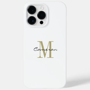 Gold Monogram Initial and Name Personalised Case-Mate iPhone 14 Pro Max Case
