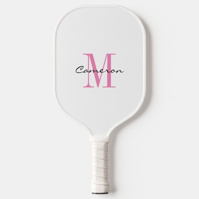 Gold Monogram Initial and Name Personalised Gift Pickleball Paddle (Front)