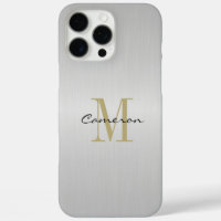 Gold Monogram Initial and Name Personalised Silver