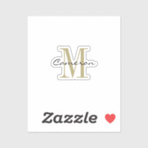 Gold Monogram Initial and Name Personalized