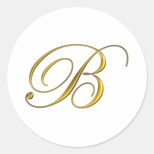 Gold Monogram Initial B Stickers (Front)