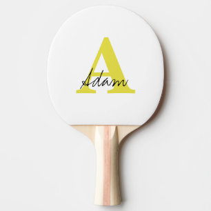 Gold Monogram Initial Custom Name Gift Fathers Day Ping Pong Paddle