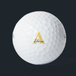 Gold Monogram Initial Custom Name Gift Favours Coo Golf Balls<br><div class="desc">Designed with custom text templates for monogrammed initial & custom name,  this makes a wonderful gift for father's day,  birthday,  wedding party favours etc!</div>