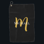 Gold Monogram Initial Elegant Modern Template Best Golf Towel<br><div class="desc">Gold Monogram Elegant Modern Trendy Black Template Outdoor Sports Equipment Towels / Best Golf Towel.</div>