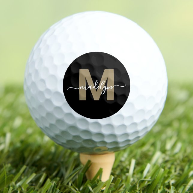 Gold Monogram Initial Name Personalised Golf Balls (Gold Monogram Initial Name Personalized Golf Balls)