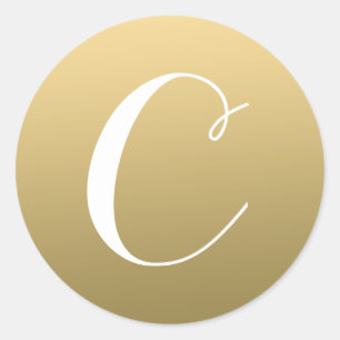 Gold Monogram Initial Script Label