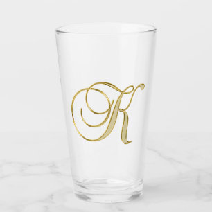 Gold Monogram K Glass