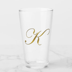 Gold Monogram K Glass