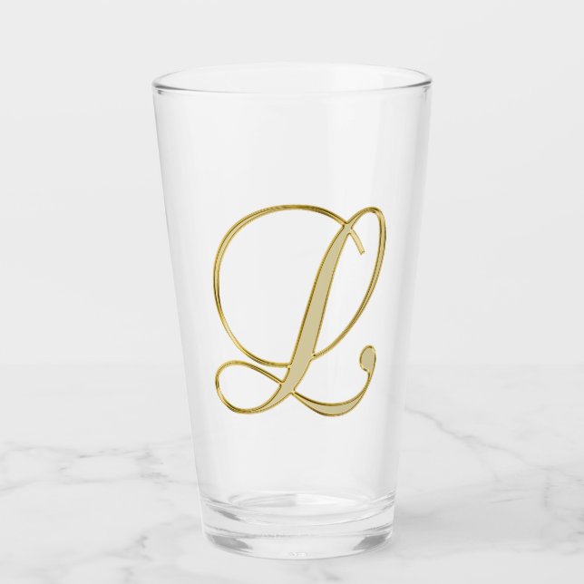 Gold Monogram L Glass (Front)