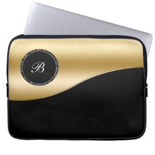 Gold Monogram Laptop Case