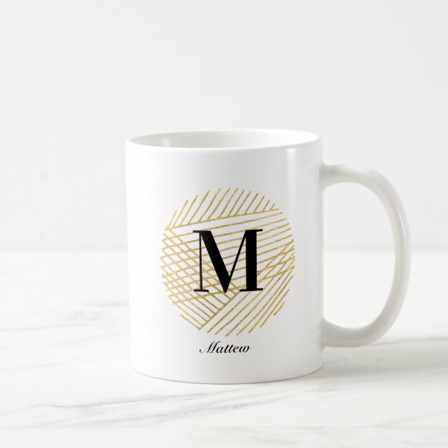 Gold Monogram / Logo Custom Coffee Mug (Right)