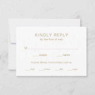 Gold Monogram Modern Wedding RSVP Card