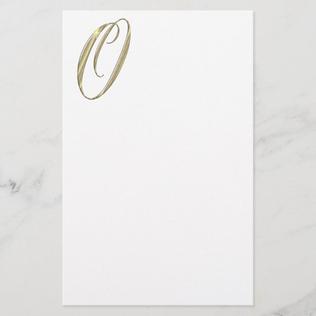 Gold monogram O initials merchandise Stationery (Front)