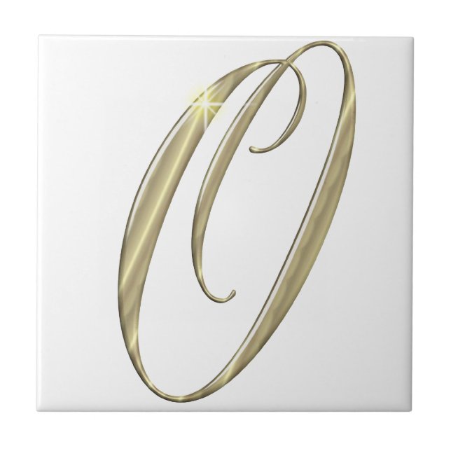 Gold monogram O initials merchandise Tile (Front)