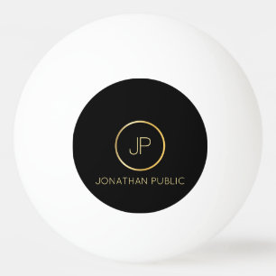 Gold Monogram Personalized Name Elegant Modern Ping Pong Ball