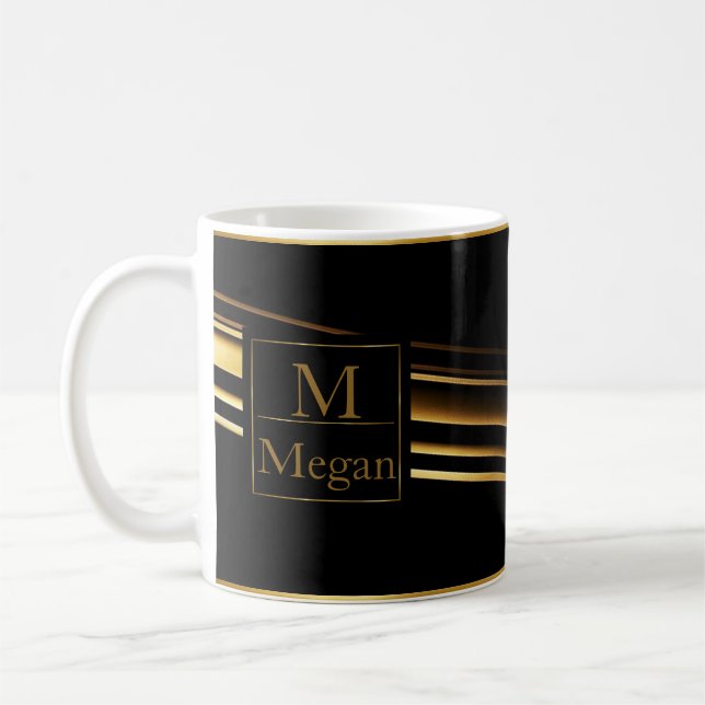 Gold Monogram Personalized Trendy Espresso Mug: Coffee Mug (Left)