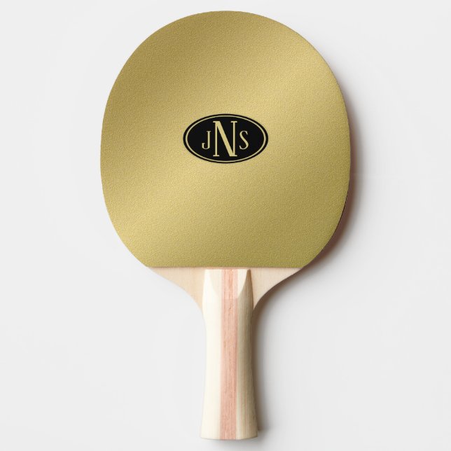 Gold Monogram Ping Pong Paddle (Front)