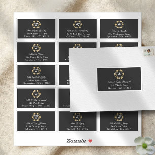 Gold Monogram Poker Chip Casino Wedding Address