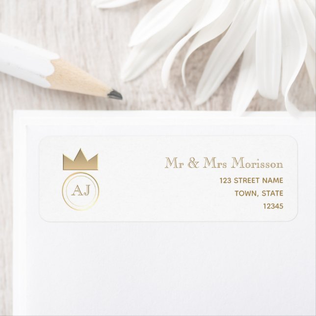 Gold Monogram Return Address Label (Insitu)