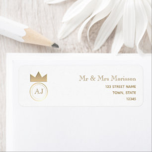 Gold Monogram Return Address Return Address Label