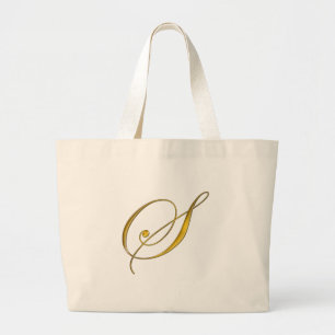 Gold Monogram S Large Tote Bag