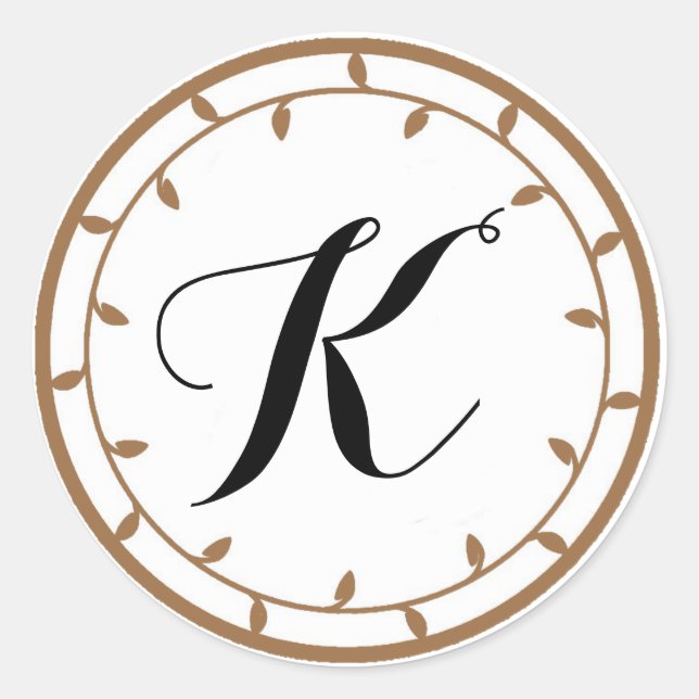 Gold Monogram Sticker Template (Front)