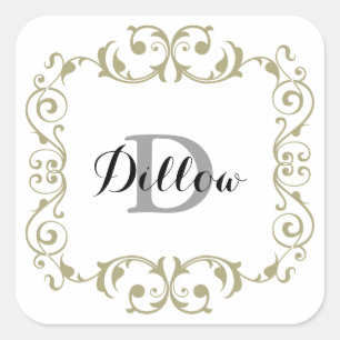 Gold Monogram Stickers