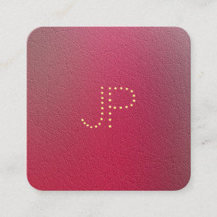 Gold Monogram Textured Structured Look Template Square Business Card