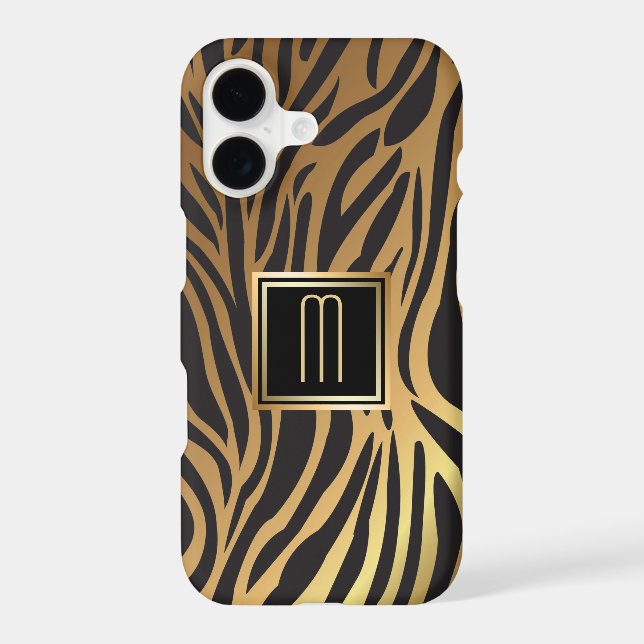 Gold Monogram Tiger Stripe Pattern (Back)