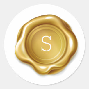 Gold Monogram Wax Melt Seal Metallic Look Sticker