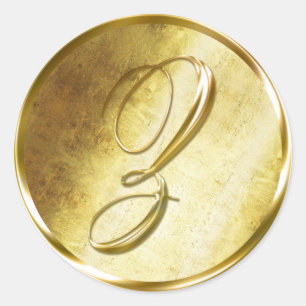 Gold Monogram Z Envelope Seal Stickers