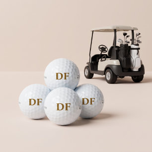 Gold Monogrammed Golf Balls