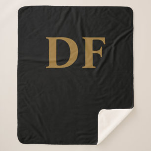 Gold Monogrammed Sherpa Blanket