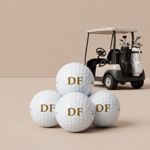 Gold Monogrammed Titleist Golf Balls