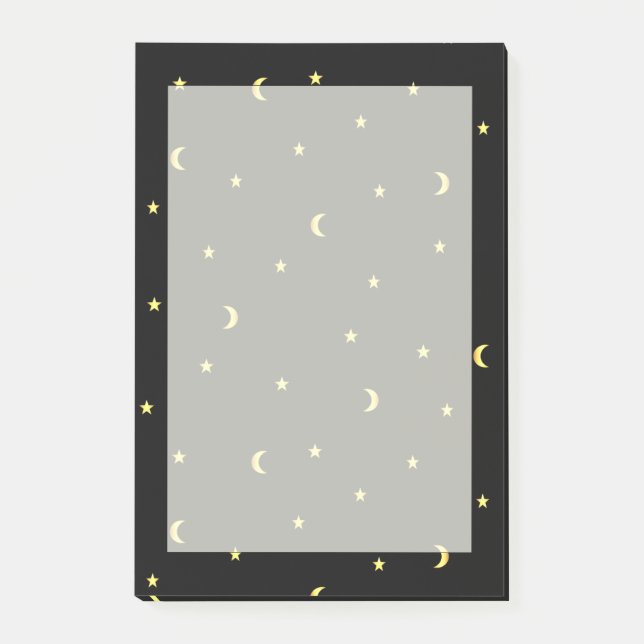 Gold Moon and Stars Post-it Notes (Front)