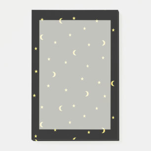 Gold Moon and Stars Post-it Notes