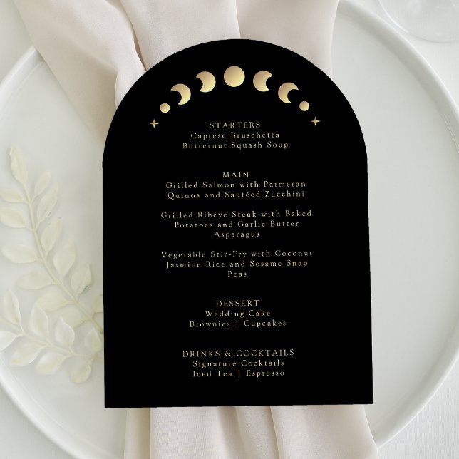 Gold Moon Arch Wedding Menu Card (Creator Uploaded)