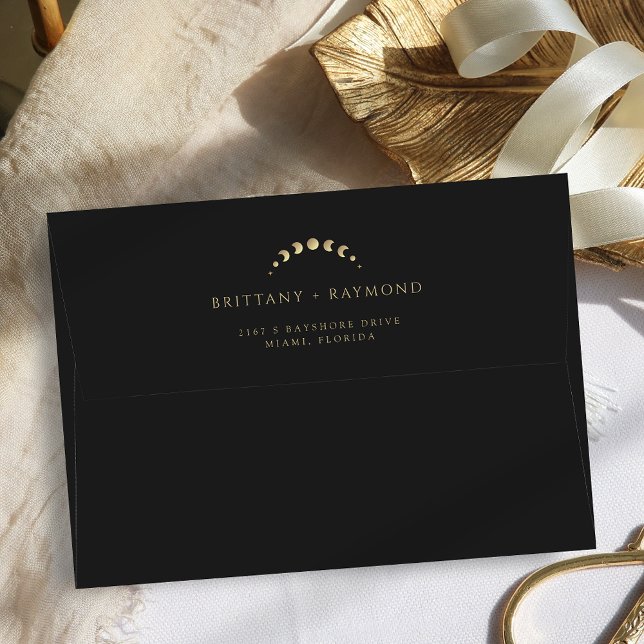 Gold Moon Black Wedding Envelope (Creator Uploaded)